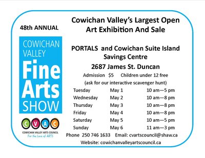 Cowichan Valley Fine Arts Show @ PORTALS Annex - May 01, 2018