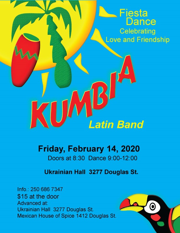 Valentine Dance:  Kumbia Latin Band @ Ukrainian Cultural Centre Feb 14 2020 - May 8th @ Ukrainian Cultural Centre