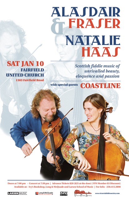 Alasdair Fraser & Natalie Haas in Concert: Alasdair Fraser, Natalie Haas, Coastline, Ivonne Hernandez @ Fairfield United Church Jan 10 2015 - May 6th @ Fairfield United Church