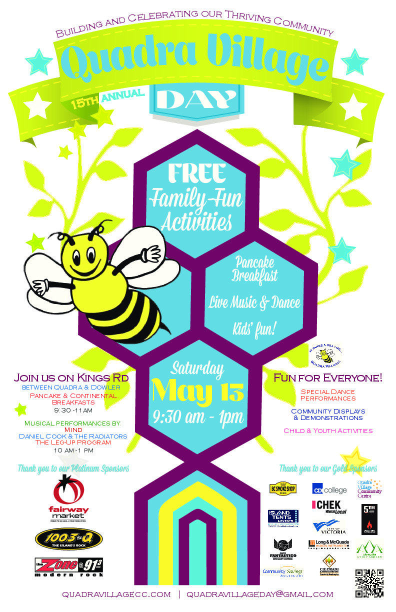 15th ANNUAL QUADRA VILLAGE  DAY!!!: Mind, Daniel Cook & The Radiators, The Leg-Up Program @ Kings Road - May 13, 2017