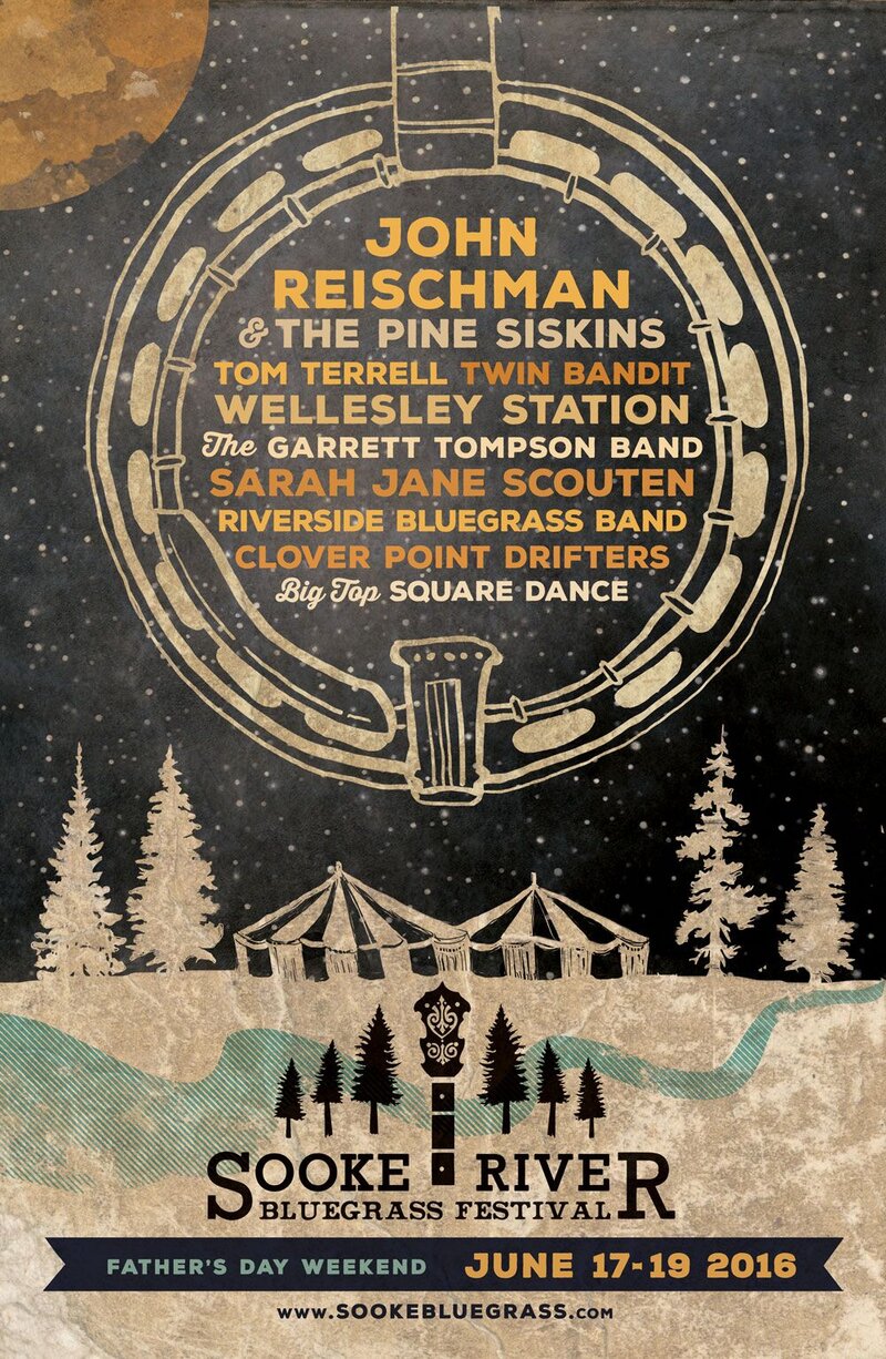 Sooke River Bluegrass Festival 2016: John Reischman , Twin Bandit  , Tom Terrell, Wellesley Station, Clover Point Drifters, Sarah Jane Scouten , The Garrett Tompson Band, Riverside Bluegrass Band @ Sooke River Flats Jun 17 2016 - May 13th @ Sooke River Flats