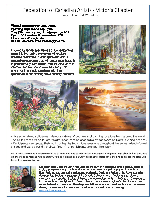 David McEown @ Federation of Canadian Artists - Victoria Chapter. Nov 3 2020 - May 5th @ Federation of Canadian Artists - Victoria Chapter.