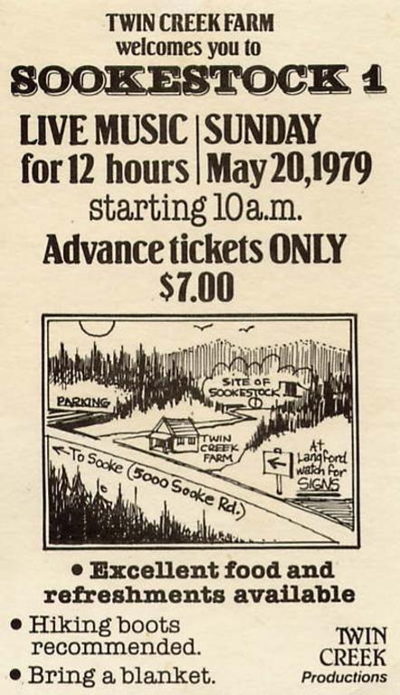 Sookestock 1: Heartbreak Mountain, The New Citizens, Childgrove, Night Flight, Blue Moon Band, Honey Child, Shameless 70s, Allen Cottell, Uncle Wigglys Hot Shoes Blues Band, Zylus, Marc and Blair @ Twin Creek Farm - May 20, 1979