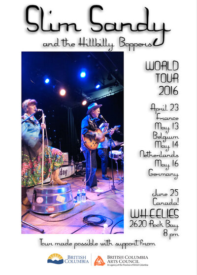Slim Sandy and the Hillbilly Boppers @ Wheelies Motorcyles Jun 25 2016 - May 14th @ Wheelies Motorcyles