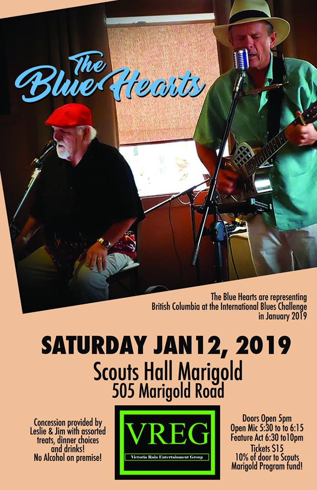 The Blue Hearts: The Blue Hearts @ Marigold Boy Scout Hall Jan 12 2019 - May 1st @ Marigold Boy Scout Hall
