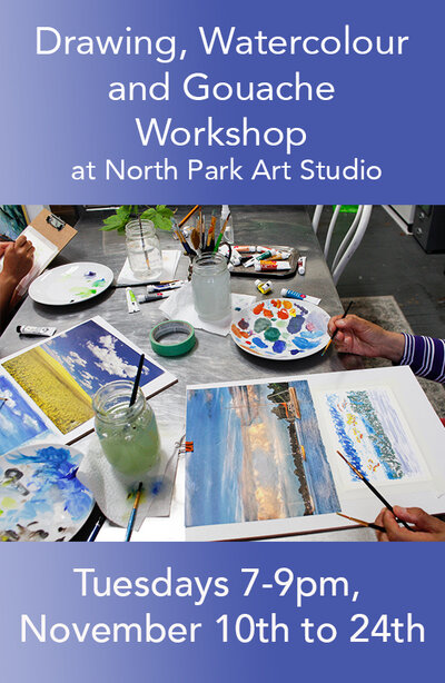 Drawing, Watercolour and Gouache Workshop: Laura Bonnie @ North Park Art Studio - Nov 10, 2020
