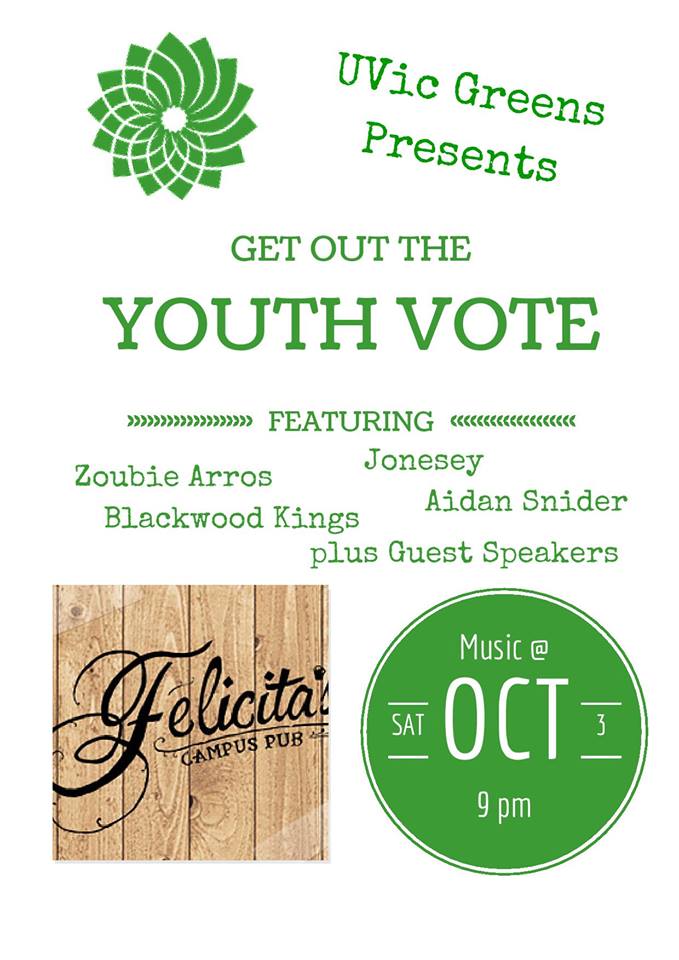 Get Out the Youth Vote!: Zoubi Arros, Blackwood Kings, Aidan Snider, Jonesey @ Felicita's Pub Oct 3 2015 - May 8th @ Felicita's Pub