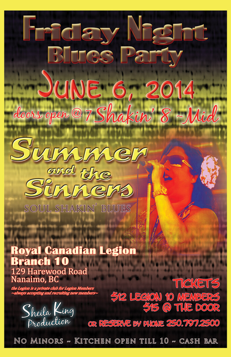 One Night Only: Summer and The Sinners @ Royal Canadian Legion Branch #10 - Jun 06, 2014