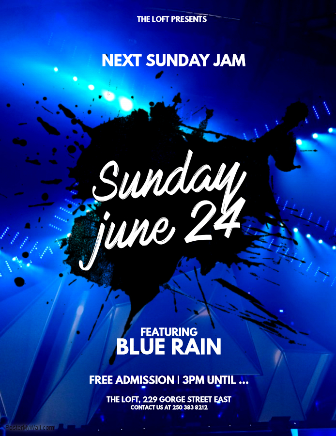 Blue Rain Sunday Jam at the Loft: Blue Rain @ The Loft (Victoria) Jun 24 2018 - Jun 5th @ The Loft (Victoria)