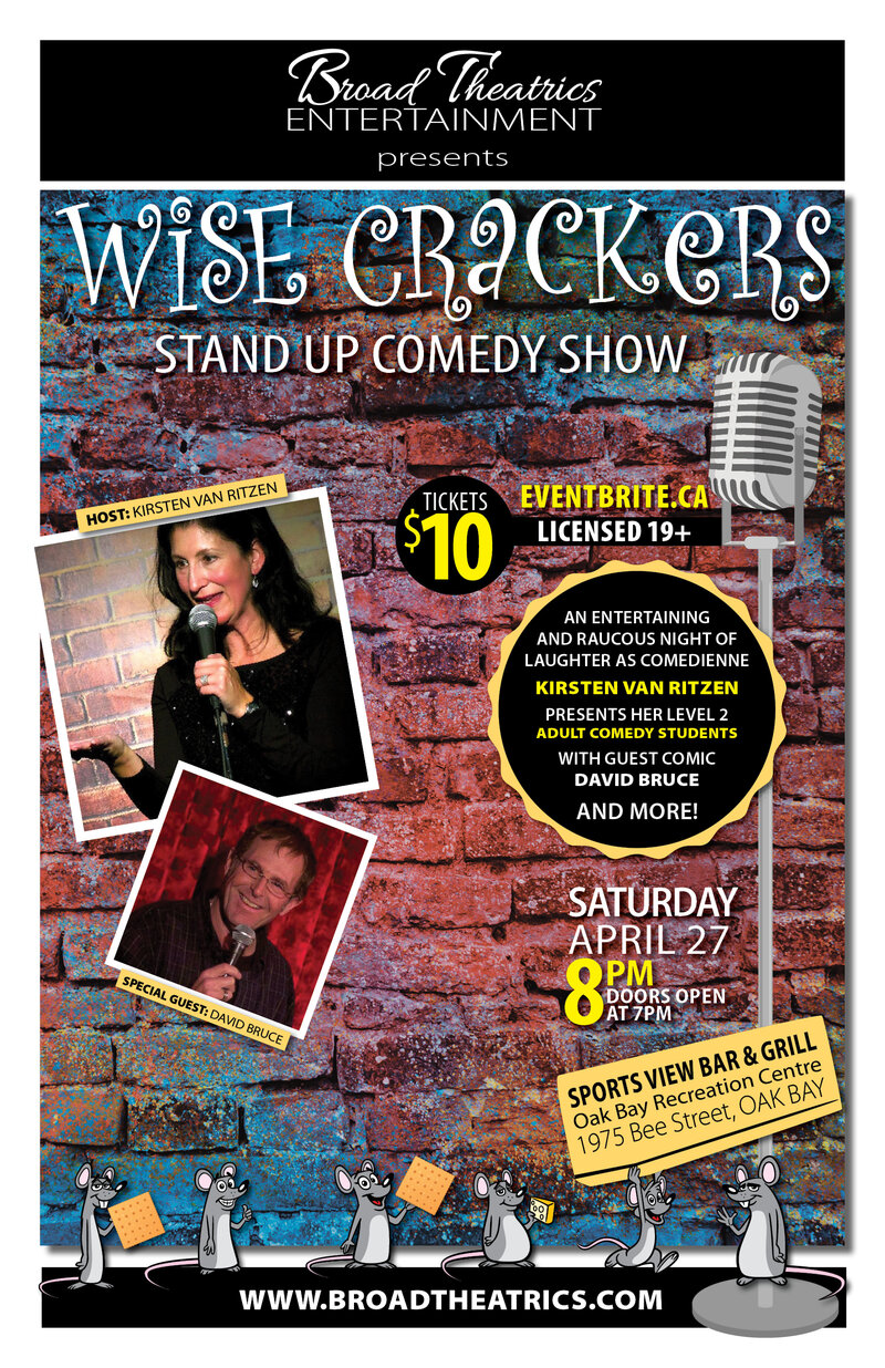 Wise Crackers! Comedy: Kirsten Van Ritzen, David Bruce @ Sports View Bar & Grill Apr 27 2019 - May 6th @ Sports View Bar & Grill