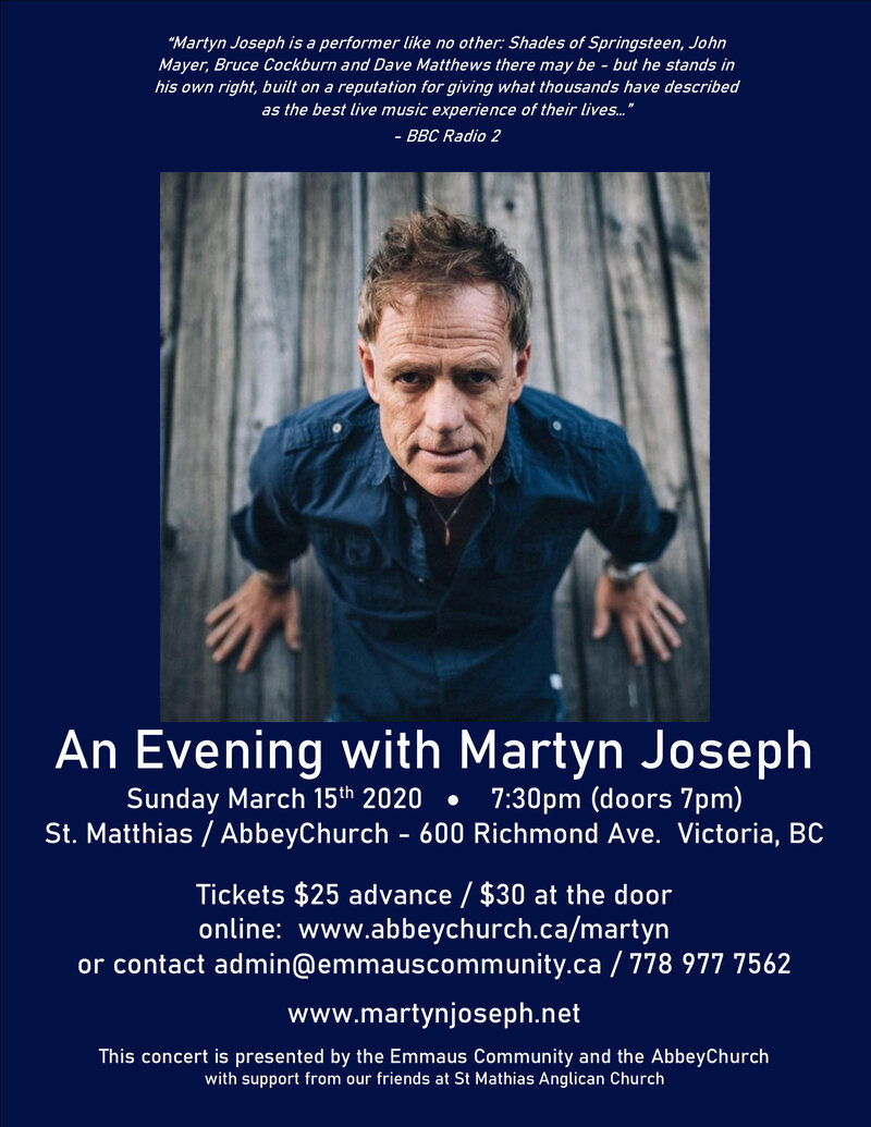 Martyn Joseph @ St Matthias Church Mar 15 2020 - May 5th @ St Matthias Church