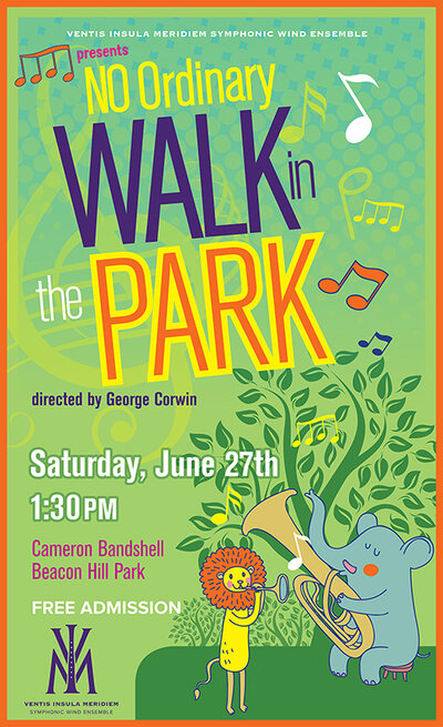 No Ordinary Walk In The Park: Ventis Insula Meridiem @ Stage in the Park (Cameron Bandshell) Jun 27 2015 - Jun 5th @ Stage in the Park (Cameron Bandshell)