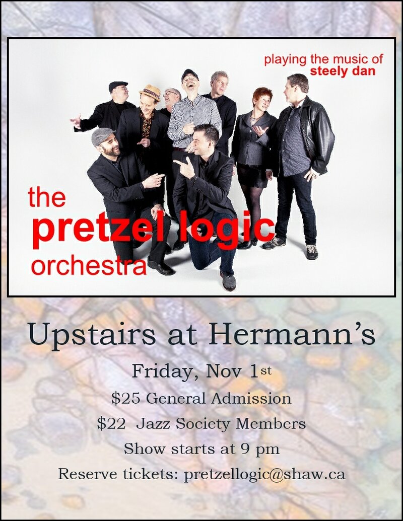 The Pretzel Logic Orchestra plays the music of Steely Dan: Pretzel Logic Orchestra @ Hermann's Upstairs Nov 1 2019 - May 8th @ Hermann's Upstairs