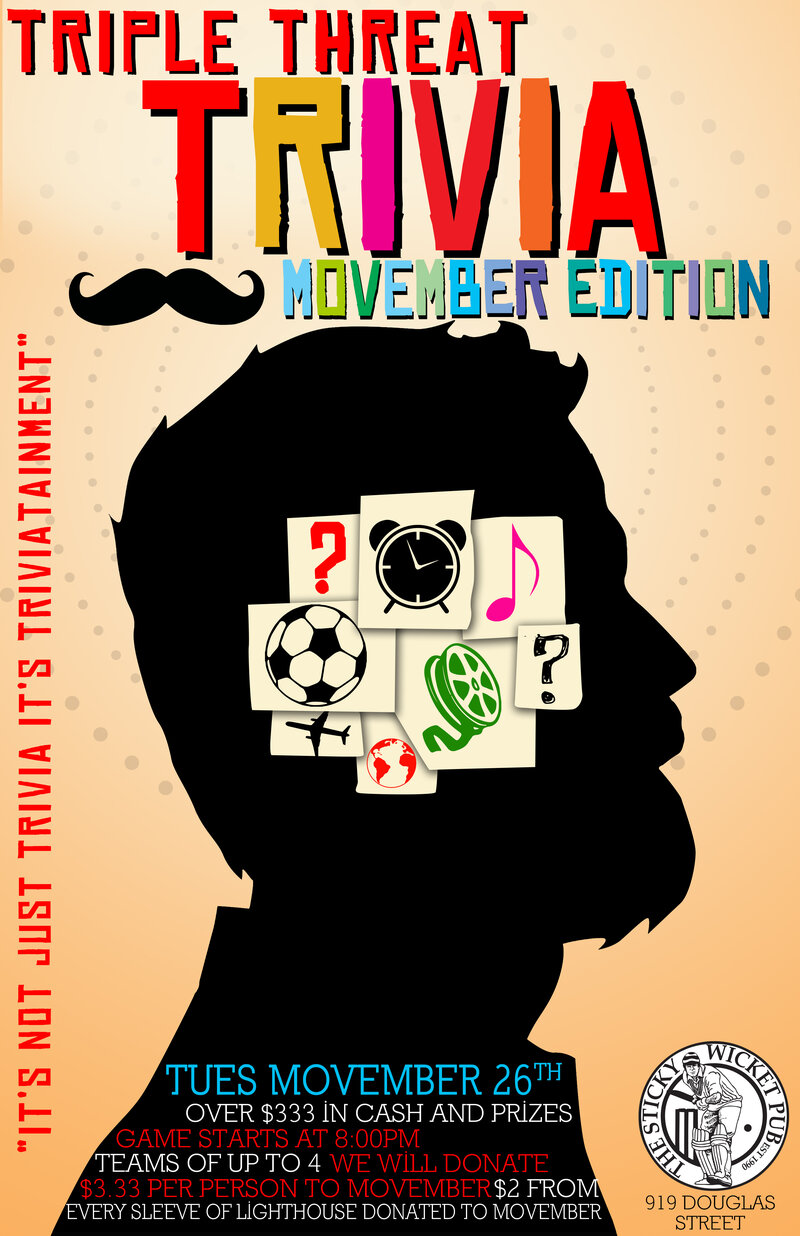 Triple Threat Trivia! Movember Edition @ The Clubhouse - Nov 26, 2013