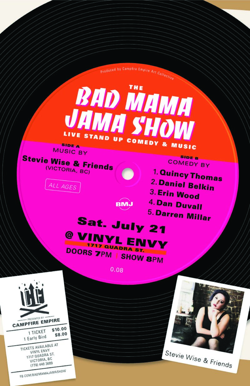 The Bad Mama Jama Show 8: Stevie Wise, Dan Duvall , Darren Millar, Erin Wood, Daniel Belkin, Quincy Thomas @ Vinyl Envy Jul 21 2018 - Jun 11th @ Vinyl Envy