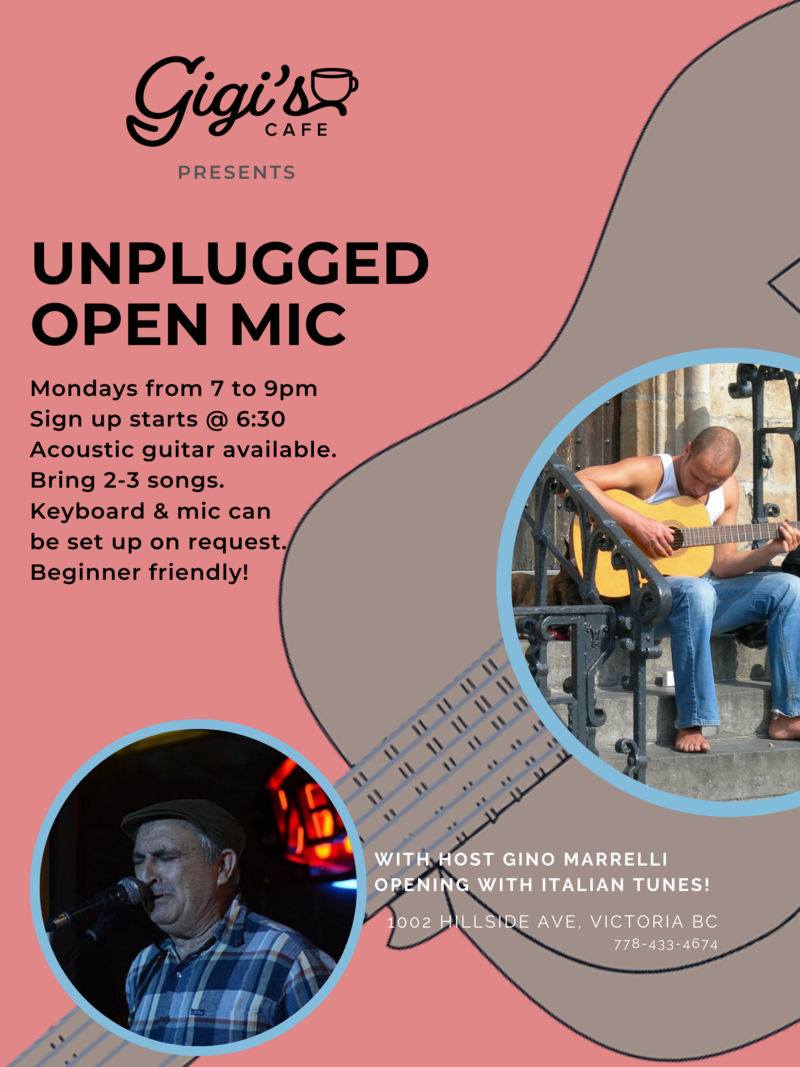 Unplugged Open Mic @ Gigi's Cafe Mar 9 2020 - May 6th @ Gigi's Cafe
