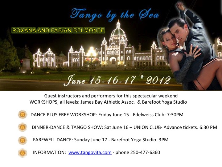 TANGO BY THE SEA: Tango by the Sea Gala @ The Union Club of British Columbia Jun 16 2012 - May 1st @ The Union Club of British Columbia