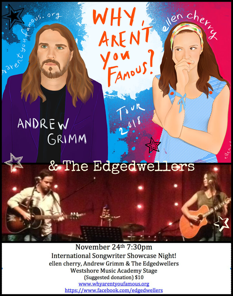 International Songwriter Night: Katrina Kadoski, ellen cherry, The Edge Dwellers, Andrew Grimm, Graham Mckenzie , Peter Wahl @ Westshore Music Academy -  Nov 24 2018 - May 7th @ Westshore Music Academy - 