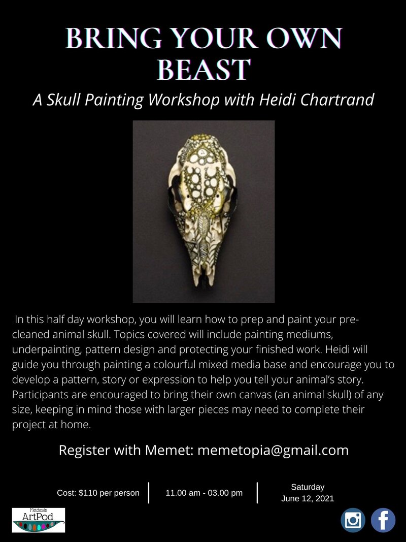 BYOB: Bring your own BEAST by Heidi Chartrand: Heidi Chartrand- workshop leader @ Metchosin ArtPod Collective and Gallery Jun 12 2021 - Jun 3rd @ Metchosin ArtPod Collective and Gallery