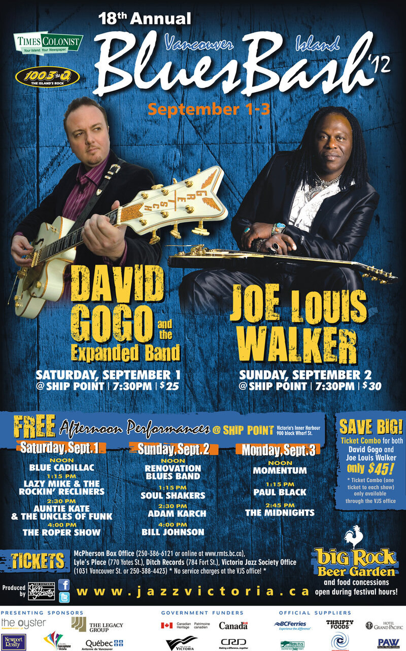 David Gogo and the Expanded Band @ Ship Point (Inner Harbour) Sep 1 2012 - May 6th @ Ship Point (Inner Harbour)