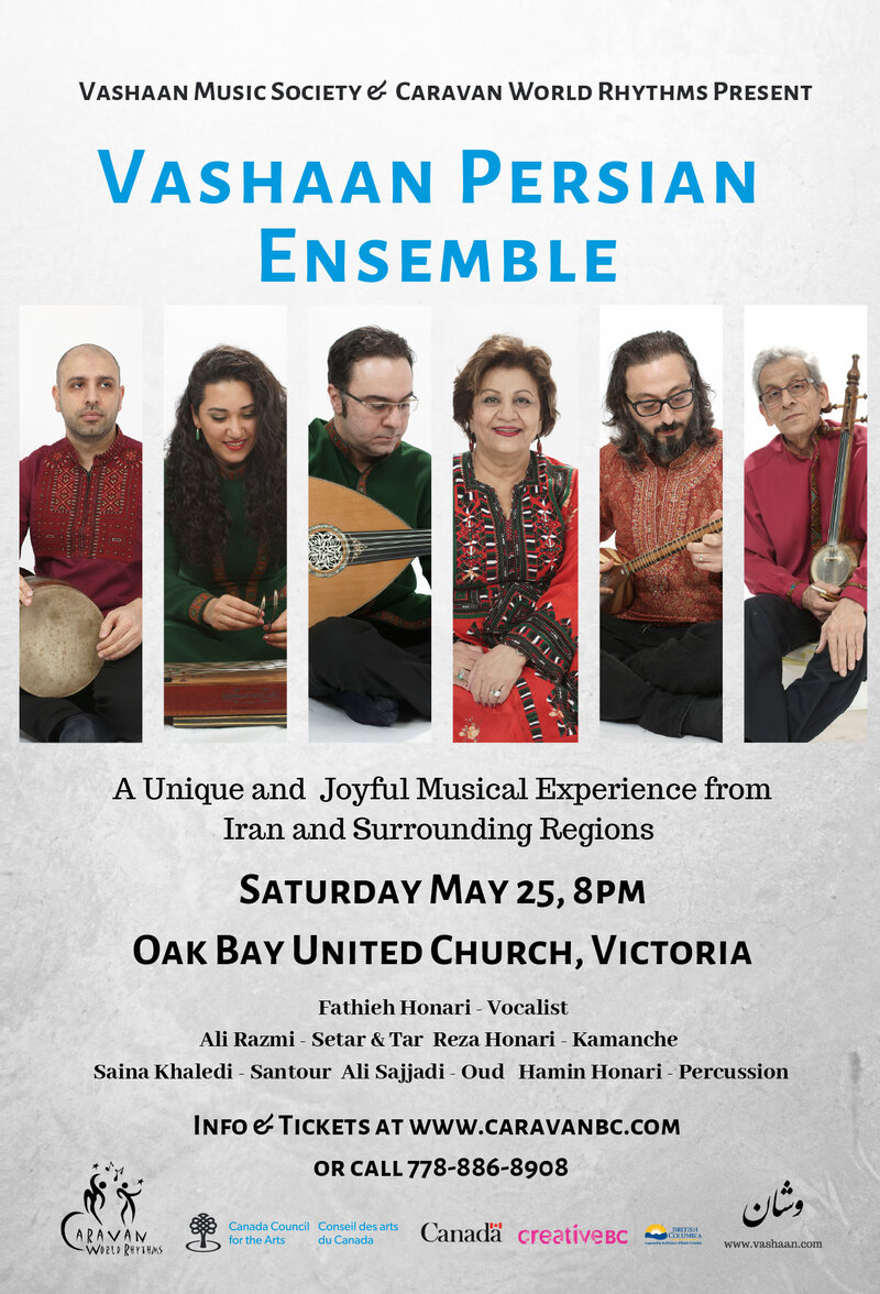 Songs of Joy: Vashaan Persian Ensemble @ Oak Bay United Church May 25 2019 - May 5th @ Oak Bay United Church