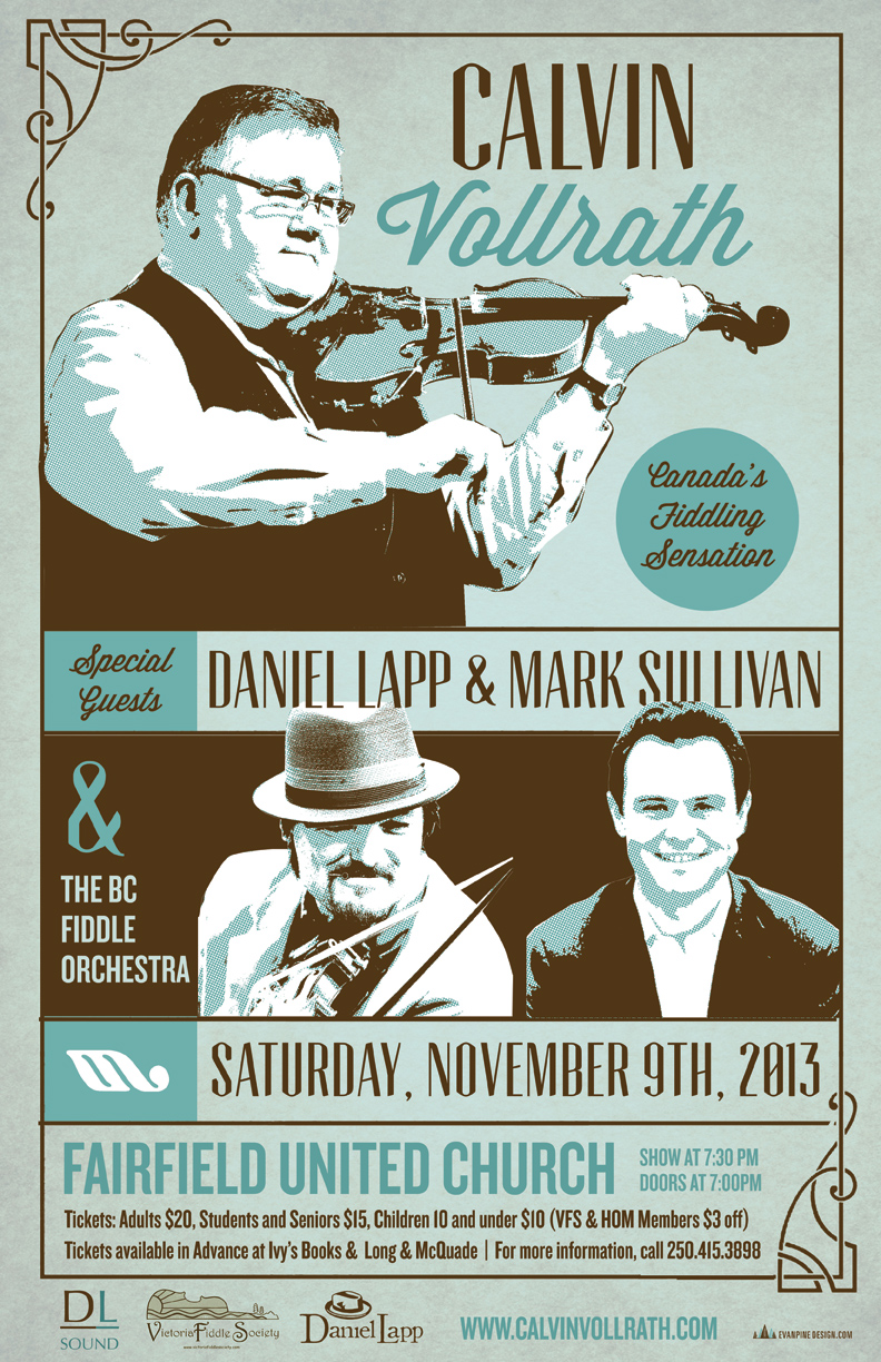 Calvin Vollrath in Concert: Calvin Vollrath, Daniel Lapp, Mark Sullivan @ Fairfield United Church Nov 9 2013 - May 20th @ Fairfield United Church