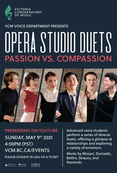 Opera Studio Duets @ YouTube https://www.youtube.com/user/victoriaconservatory - May 09, 2021