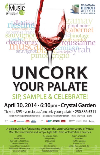 UNCORK YOUR PALATE @ Crystal Garden Apr 30 2014 - May 16th @ Crystal Garden