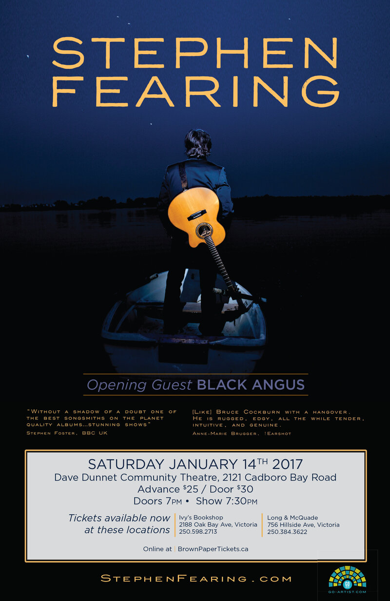 Stephen Fearing Album Release - Every Soul's A Sailor: Stephen Fearing, Black Angus @ Dave Dunnet Theatre  Jan 14 2017 - May 12th @ Dave Dunnet Theatre 