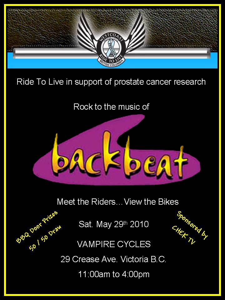 ROCK the afternoon away with BACKBEAT: BACKBEAT @ VAMPIRE CYCLES May 29 2010 - Jun 10th @ VAMPIRE CYCLES