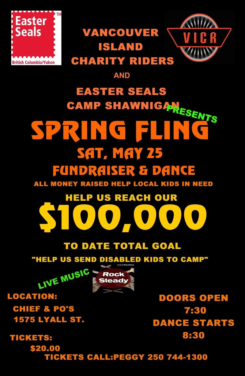 Vancouver Island Charity Riders' Spring Fling 2019: Rock Steady @ Chief and Petty Officers Mess  May 25 2019 - May 3rd @ Chief and Petty Officers Mess 