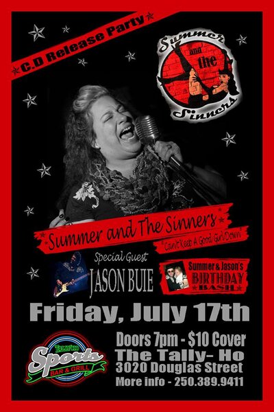 Summer and the Sinners CD release with special guest Jason Buie: Summer and The Sinners, Jason Buie @ Tally Ho Sports Bar and Grill Jul 17 2015 - May 9th @ Tally Ho Sports Bar and Grill