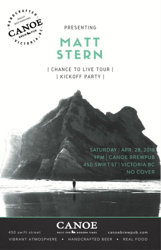 Chance to Live Tour: Matt Stern @ Canoe Brewpub - Apr 28, 2018