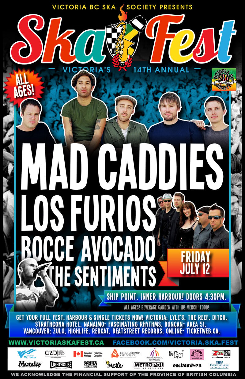 Mad Caddies, Los Furios, bocce avocado, The Sentiments @ Ship Point (Inner Harbour) - Jul 12, 2013