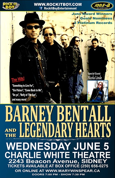 Barney Bentall & The Legendary Hearts, Nicola Linde @ Mary Winspear Centre - Jun 05, 2013