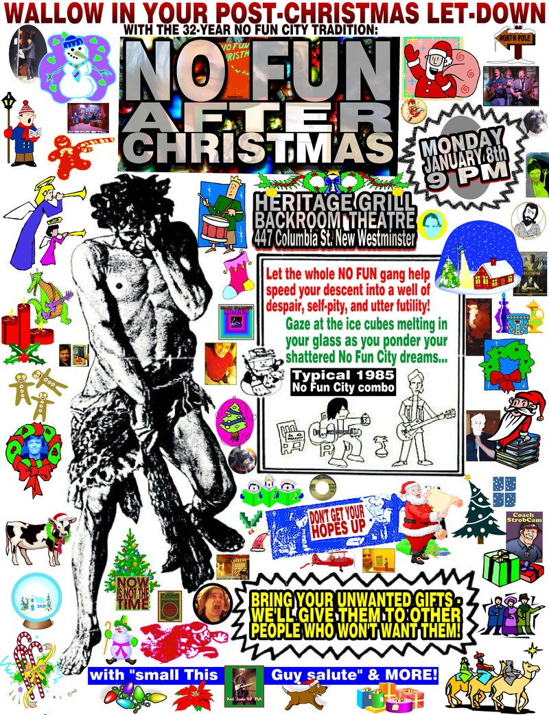 NO FUN After Christmas: David M., Lester Interest, Dave Dedrick, Pete Campbell @ Heritage Grill Backroom Theatre - Jan 08, 2018