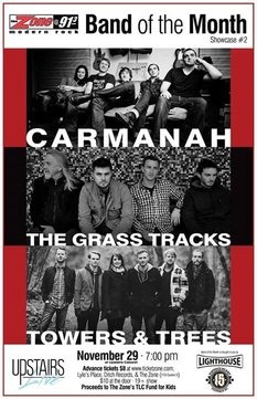 The Zone's Band of the Month Showcase #2: Carmanah, The Grass Tracks, Towers and Trees @ Upstairs Nov 29 2013 - May 6th @ Upstairs