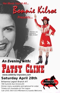 An Evening with Patsy Cline: Bonnie Kilroe @ Britannia Legion #7 Apr 28 2018 - May 13th @ Britannia Legion #7