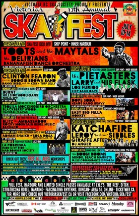 VICTORIA'S 13TH ANNUAL SKA FESTIVAL KICK OFF with TOOTS & THE MAYTALS: Toots And The Maytals, The Delirians, Bananafish Dance Orchestra @ Ship Point (Inner Harbour) Jul 10 2012 - May 6th @ Ship Point (Inner Harbour)