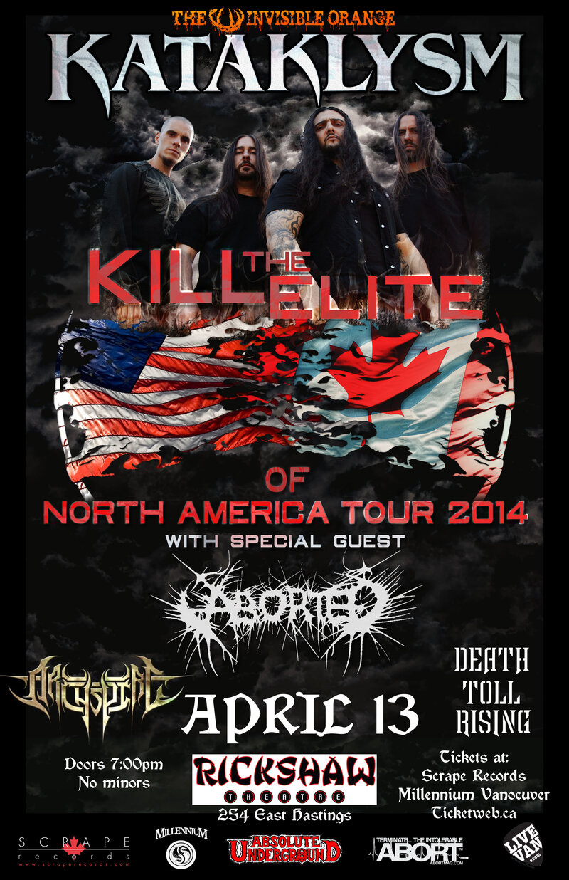 Kataklysm, Aborted, Archspire, Deathtoll Rising @ Rickshaw Theatre - Apr 13, 2014