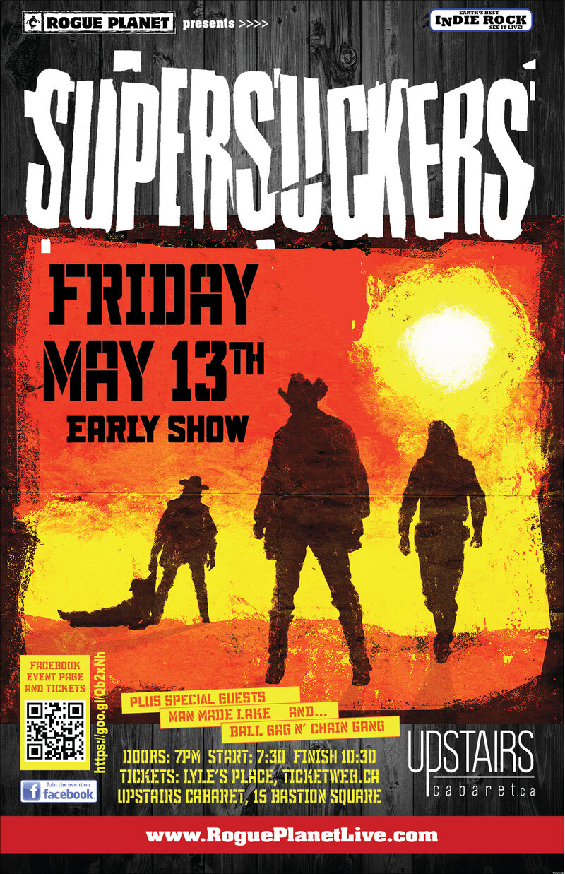 Supersuckers, Man Made Lake, Ball Gag n' Chain Gang @ Upstairs May 13 2016 - May 6th @ Upstairs