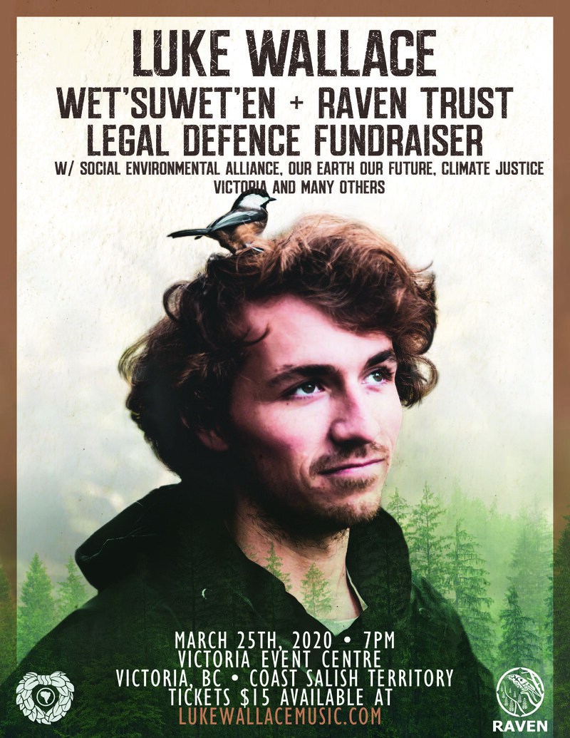 Luke Wallace Fundraiser for Wet'suwet'en: Luke Wallace @ Victoria Event Centre Mar 25 2020 - May 7th @ Victoria Event Centre
