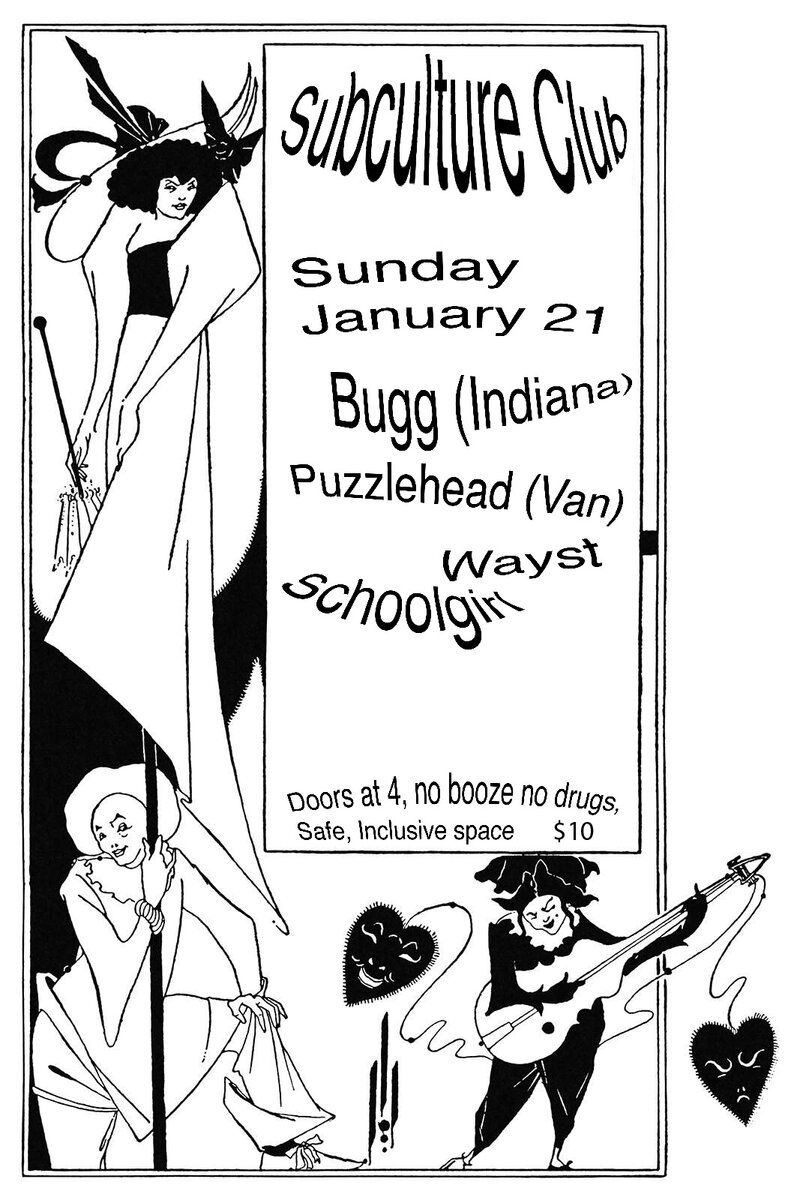 Punk / Grunge / Noise: Bugg, Puzzlehead, Wayst, SCHOOLGIRL, Charm @ Subculture Club Jan 21 2018 - May 7th @ Subculture Club