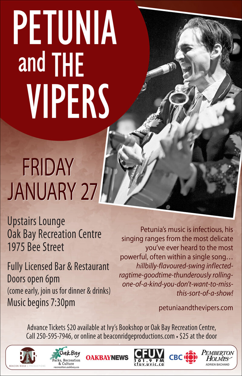 Petunia and the Vipers @ Sports View Lounge Jan 27 2017 - May 6th @ Sports View Lounge