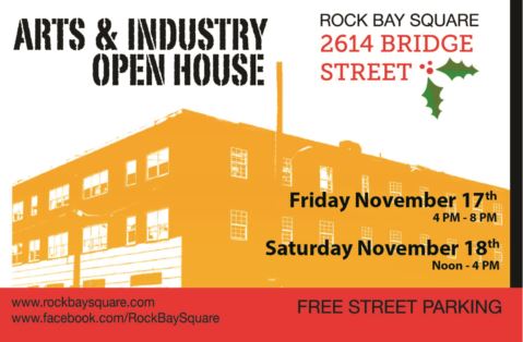 Rock Bay Square Open House: Abeego, Allan Toews, Angela Bone, Anna C Curtin, Black Bear Coffee, Ed Kennedy, Jeff Maltby, Jennifer Wilson, Jenny Clark, Labyrinth Leathercraf, Leia-Fahe Ceramics, Lisa Jackson, Lynda Lombardi, Mark Laver, Mike Kammerer, Parachute Ice Cream, Paul / Patrick / Craig Woodworkers, Rande Cook , Retro Repurposed, Simone Littledale, Steele & Co, Susan Geddes, The Coffee Lab @ Rock Bay Square Nov 17 2017 - May 5th @ Rock Bay Square