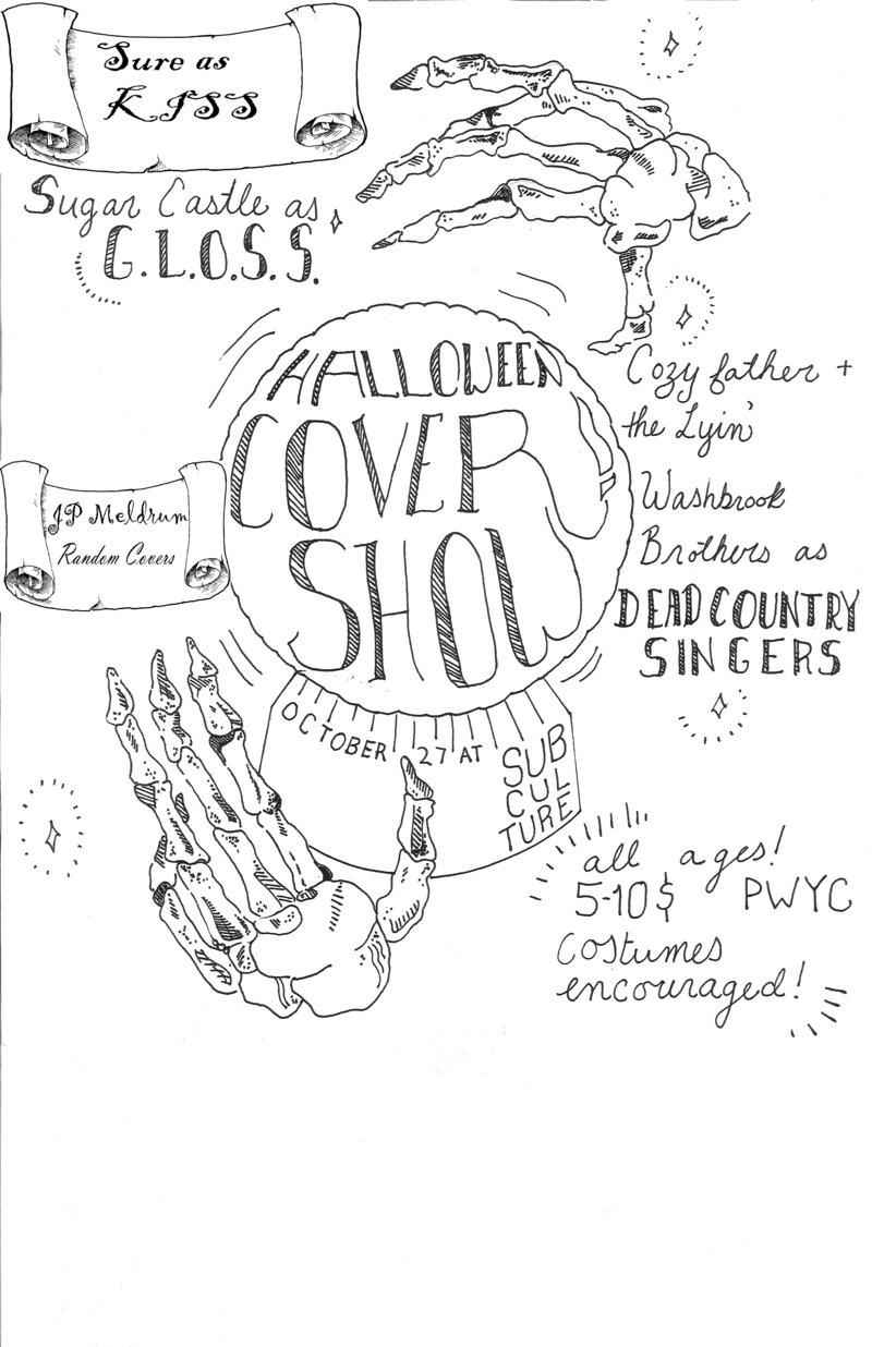Subclub Halloween Cover Show Fundraiser: SURE, Cosy Father, Sugar Castle, JP Meldrum, Stephen Bailey, Rob Nesbit, Ken Kempster & Friends @ Subculture Club Oct 27 2018 - May 8th @ Subculture Club