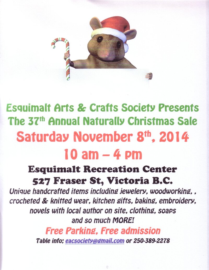 37th Annual Naturally Christmas Sale @ Esquimalt Rec Center Nov 8 2014 - May 10th @ Esquimalt Rec Center