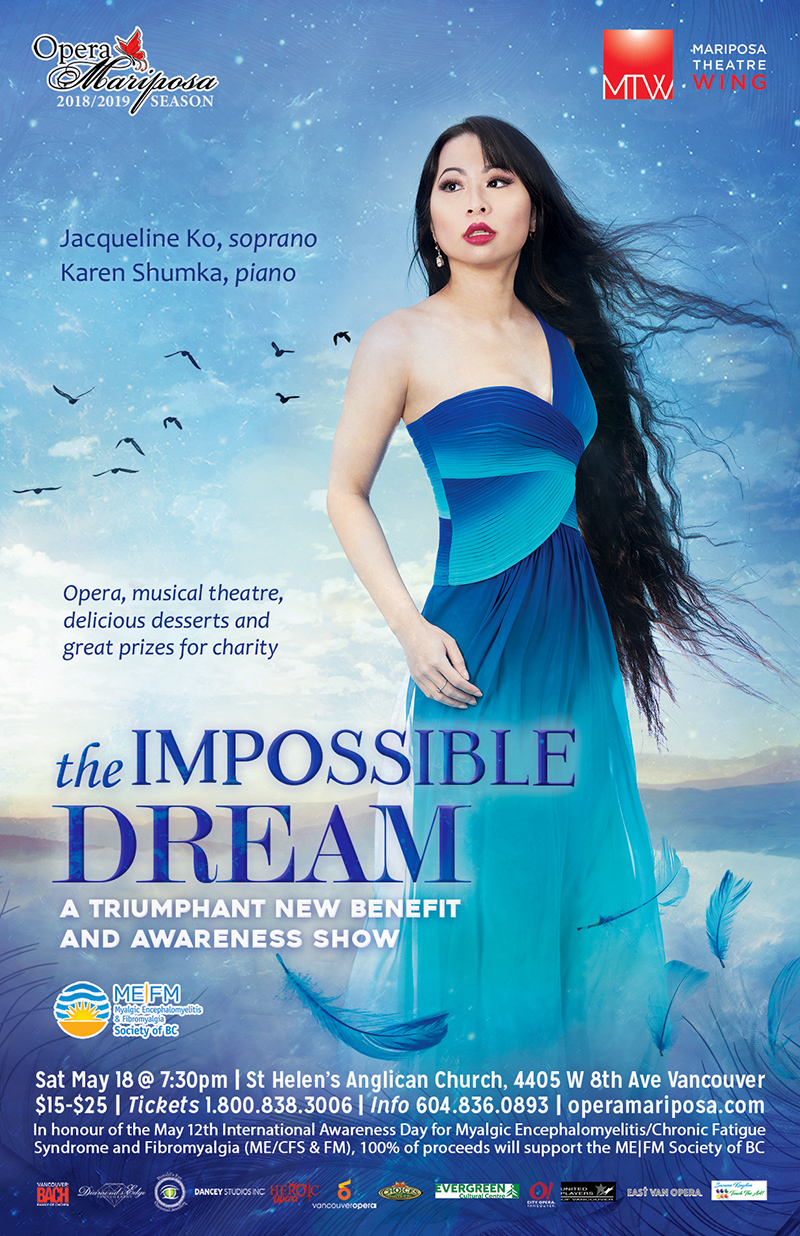 The Impossible Dream: A Triumphant New Benefit and Awareness Show: Jacqueline Ko , Karen Shumka @ St. Helen's Anglican Church May 18 2019 - May 10th @ St. Helen's Anglican Church