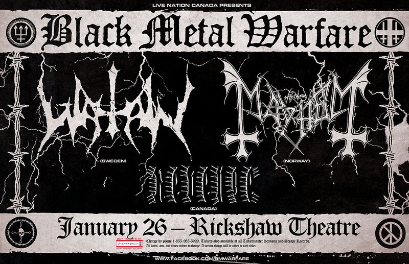 MAYHEM, Watain, Revenge @ Rickshaw Theatre Jan 26 2015 - May 5th @ Rickshaw Theatre