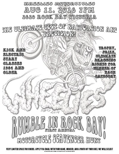 1st Annual Rock Bay Rumble! @ Wheelies Motorcyles Aug 11 2016 - Jun 10th @ Wheelies Motorcyles